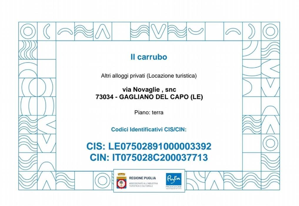 גאליאנו דל קאפו Casa Vacanze "Il Carrubo" מראה חיצוני תמונה